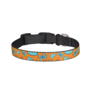 MCM Atomic Shapes Turquoise on Orange Pet Collar