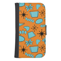 MCM Atomic Shapes Turquoise on Orange