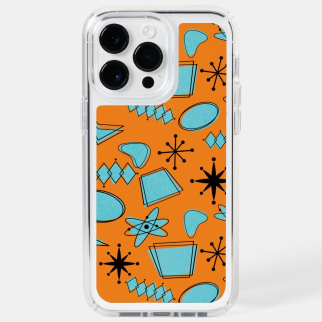 MCM Atomic Shapes Turquoise on Orange Speck iPhone Case (Front)