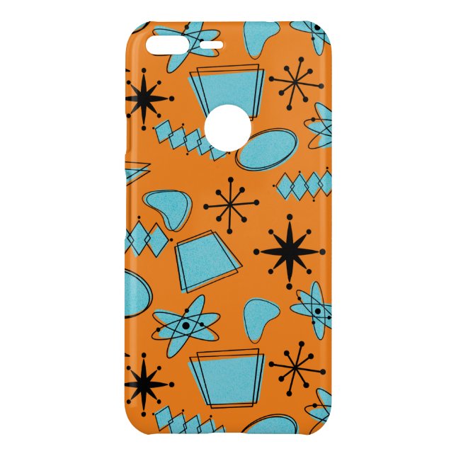 MCM Atomic Shapes Turquoise on Orange Uncommon Google Pixel XL Case (Back)