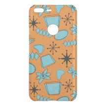 MCM Atomic Shapes Turquoise on Orange