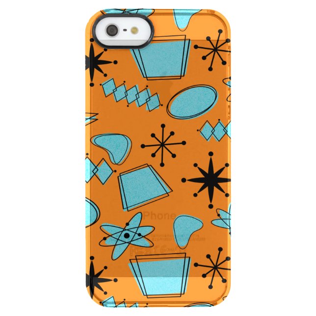 MCM Atomic Shapes Turquoise on Orange Uncommon iPhone Case (Back)