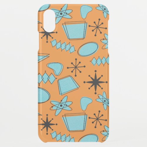 MCM Atomic Shapes Turquoise on Orange iPhone XS Max Case