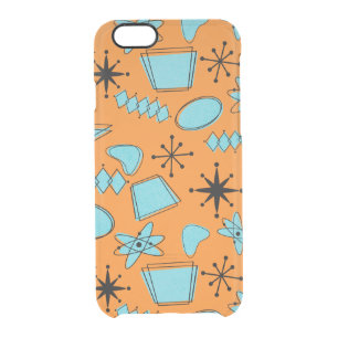 MCM Atomic Shapes Turquoise on Orange Clear iPhone 6/6S Case