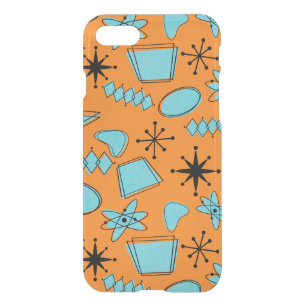 MCM Atomic Shapes Turquoise on Orange iPhone SE/8/7 Case
