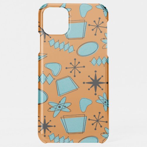 MCM Atomic Shapes Turquoise on Orange iPhone 11 Pro Max Case