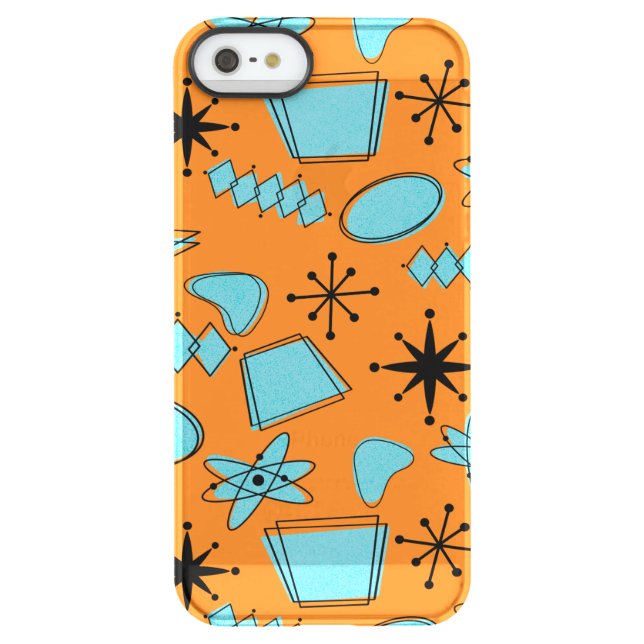 MCM Atomic Shapes Turquoise on Orange Uncommon iPhone Case (Back)