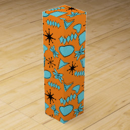 MCM Atomic Shapes Turquoise on Orange Wine Box