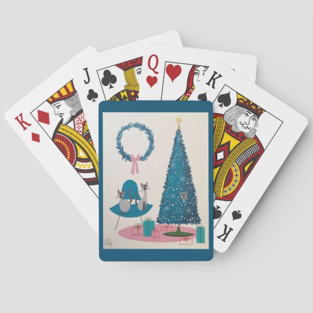 MCM Cats and Christmas Tree Poker Cards (Back)