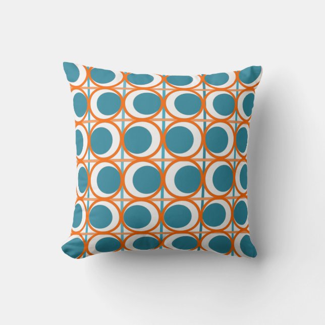 MCM Circles and Lines  Throw Pillow (Front)