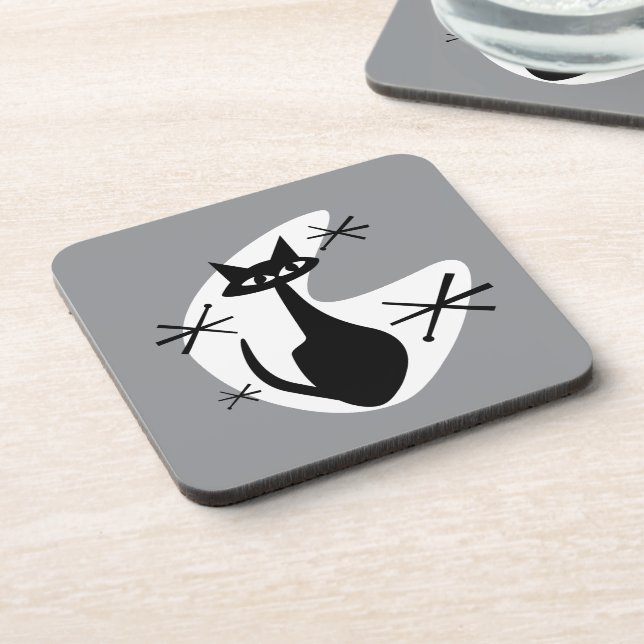 MCM Coasters Atomic Age Kitty Boomerang Starbursts (Left Side)