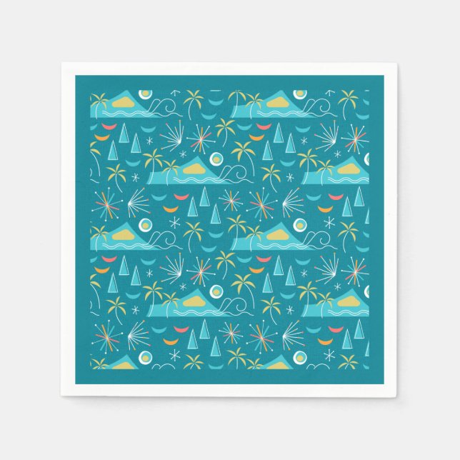 MCM Diamond Head Fireworks Party Napkins (Front)