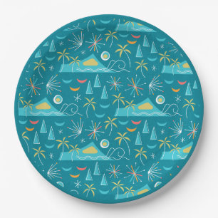 MCM Diamond Head Fireworks Party Paper Plates