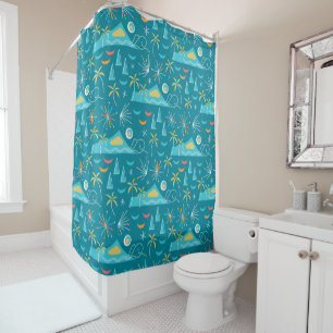 MCM Diamond Head Fireworks Party Shower Curtain
