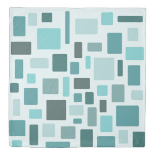 MCM Disarrayed Bricks Aquamarine Duvet Cover
