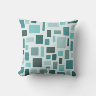MCM Disarrayed Bricks Aquamarine Throw Pillow