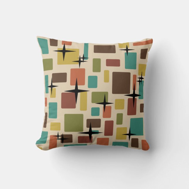 MCM Disarrayed Bricks Multicolored Throw Pillow (Front)