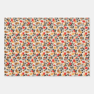 MCM Flower Pattern Mid Century Modern Wrapping Paper Sheets