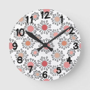 MCM Flowers  Round Clock