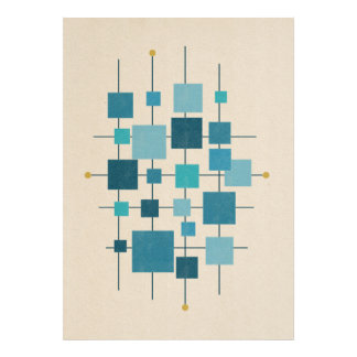 MCM Geometric Squares - blue Poster