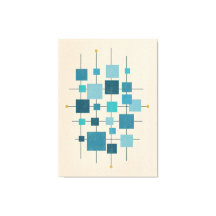 MCM Geometric Squares - blue Poster