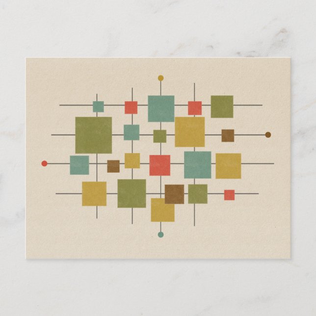 MCM Geometric Squares - Multi Postcard (Front)