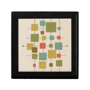 MCM Geometric Squares - Multi Postcard Magnet Door Gift Box