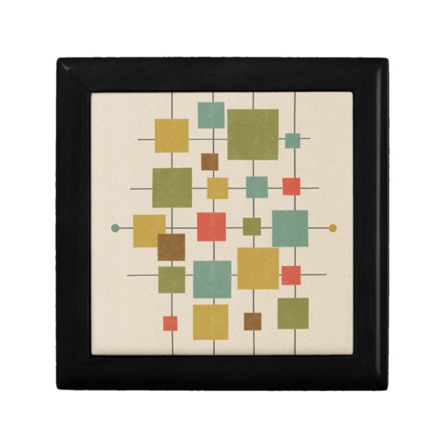 MCM Geometric Squares - Multi Postcard Magnet Door Gift Box (Front)