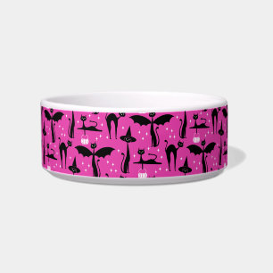 MCM Halloween Fancy Dress Minimalist Cats Pink Bowl