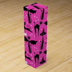 MCM Halloween Fancy Dress Minimalist Cats Pink Wine Box