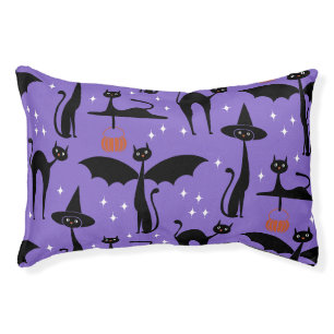 MCM Halloween Fancy Dress Minimalist Cats Purple Pet Bed
