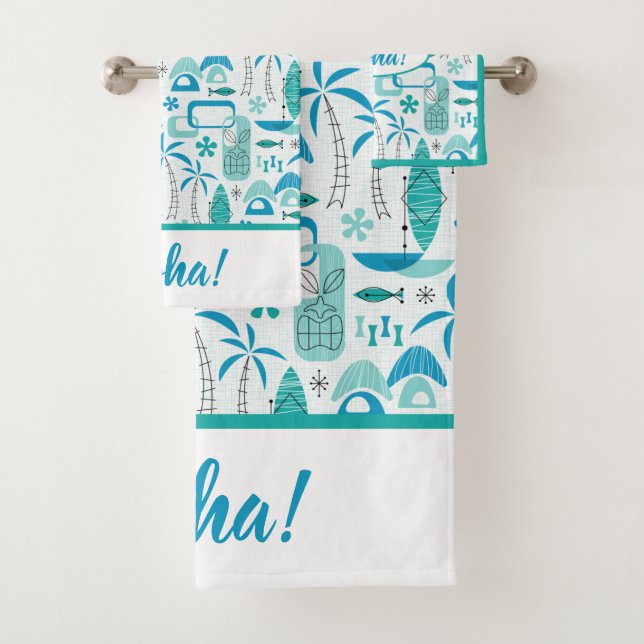 MCM Hawaiian Village - Blue Bath Towel Set (Insitu)