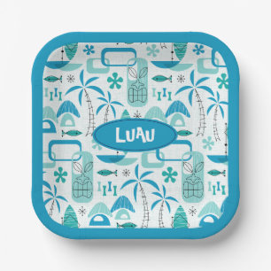 MCM Hawaiian Village – Blue Paper Plates
