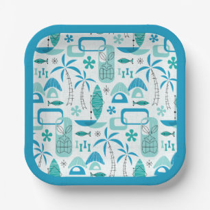 MCM Hawaiian Village – Blue Paper Plates