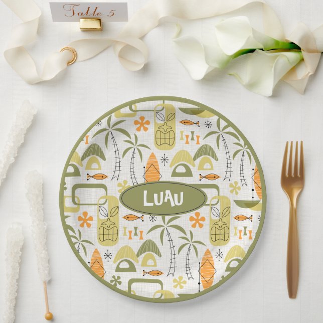 MCM Hawaiian Village Paper Plates (Wedding)