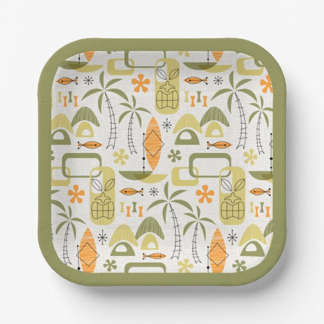 MCM Hawaiian Village Paper Plates (Front)