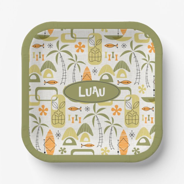 MCM Hawaiian Village Paper Plates (Front)