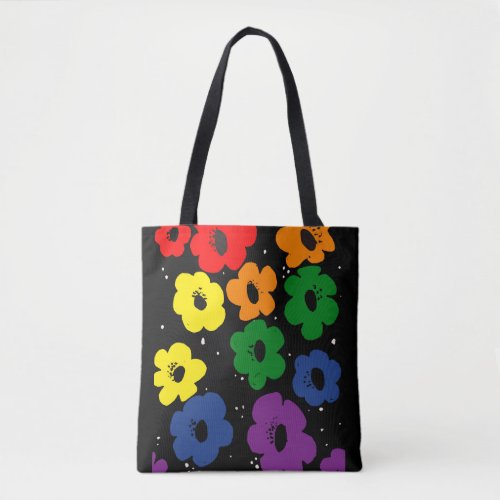 MCM inspired rainbow colored florals Tote Bag