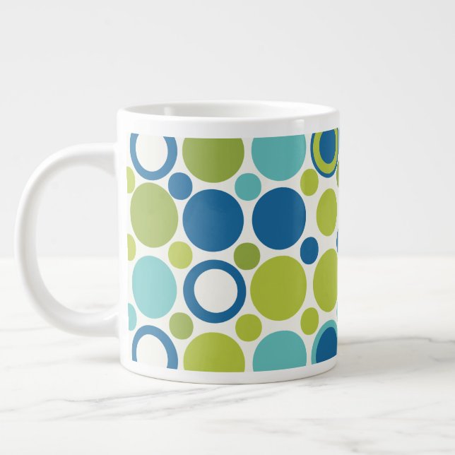 MCM Lime and Aqua Bubble  Giant Coffee Mug (Left)