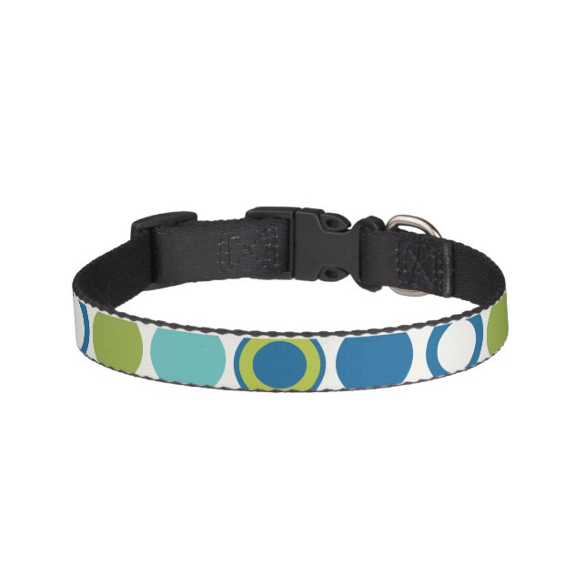 MCM Lime and Aqua Bubble Pet Collar (Front)