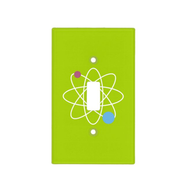 MCM Mid-Century Modern Chartreuse Green Mod Atomic Light Switch Cover (Front)