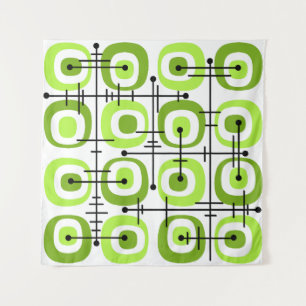 MCM Midcentury Abstract Pattern Chartreuse Tapestry