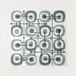 MCM Midcentury Abstract Pattern Gray Tapestry