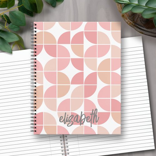 MCM Mod Circles Pattern mauve and blush pink Notebook