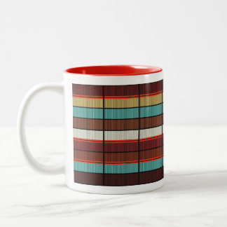 MCM Mod Midcentury Mad Men Style Stripes Two-Tone Coffee Mug