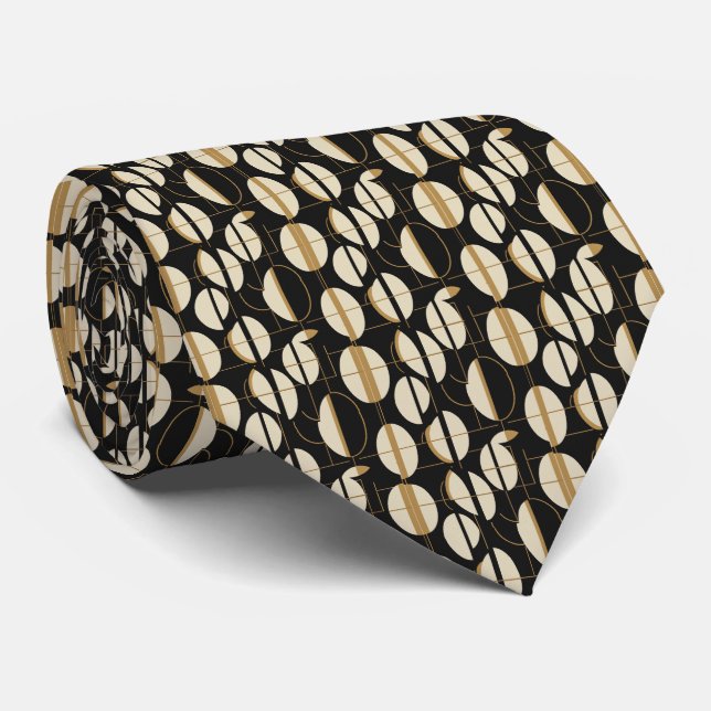 MCM Modern Abstract Geometric Neck Tie (Rolled)