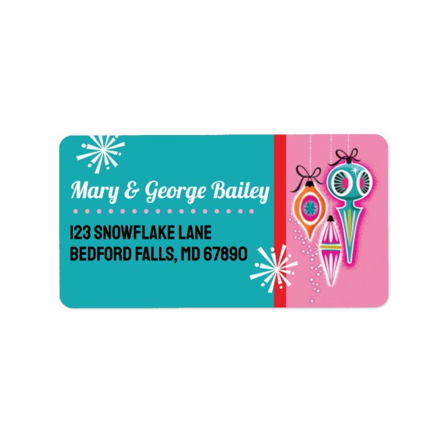 MCM Ornaments Christmas Card Address Labels 2 (Front)