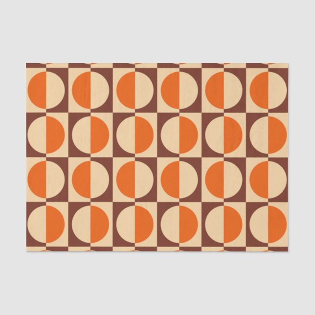 MCM Retro Geometric Half Square and Circle Pattern Tissue Paper (Front)