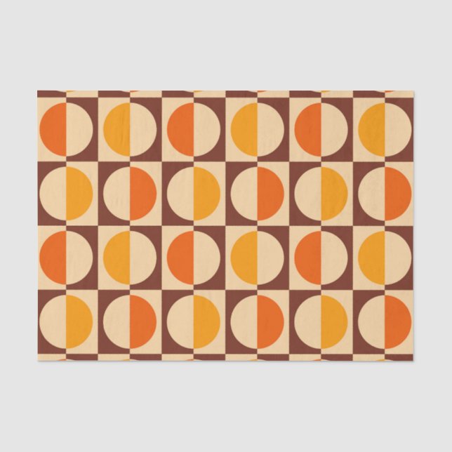MCM Retro Geometric Half Square and Circle Pattern Tissue Paper (Front)