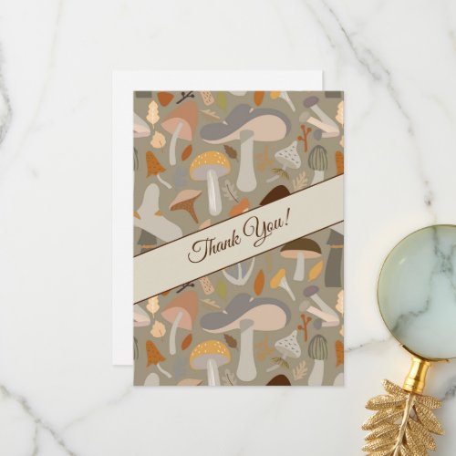 MCM Retro Woodland Mushroom Thank You Card